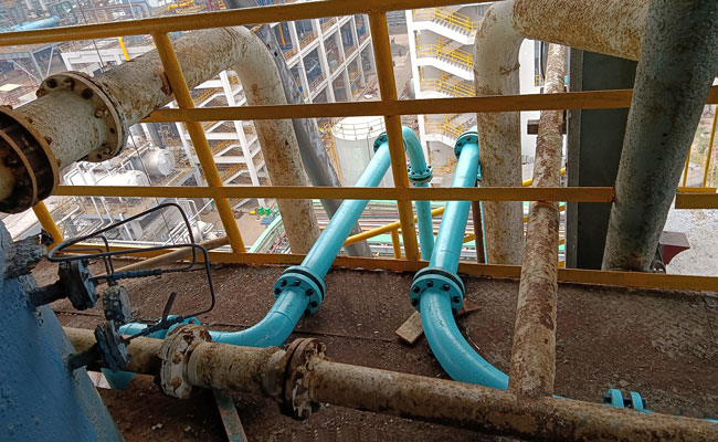 普通鋼管更換為耐磨陶瓷鋼管